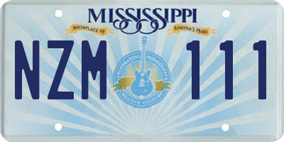 MS license plate NZM111