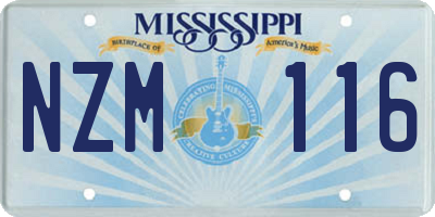 MS license plate NZM116