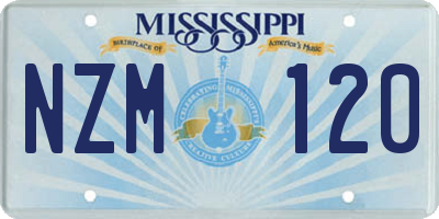 MS license plate NZM120