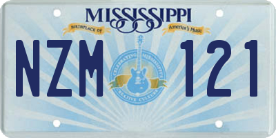 MS license plate NZM121