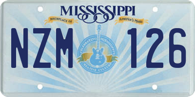 MS license plate NZM126