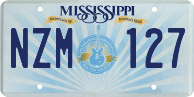 MS license plate NZM127