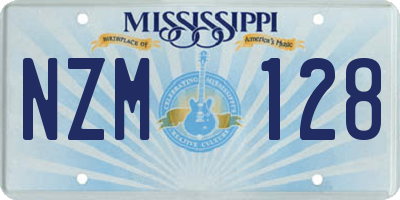 MS license plate NZM128
