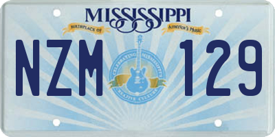 MS license plate NZM129