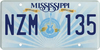 MS license plate NZM135