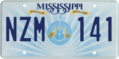 MS license plate NZM141