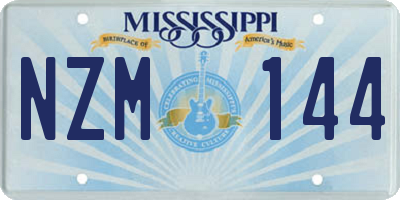 MS license plate NZM144