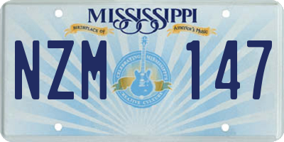 MS license plate NZM147