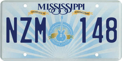 MS license plate NZM148