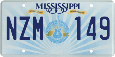 MS license plate NZM149