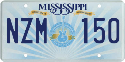 MS license plate NZM150