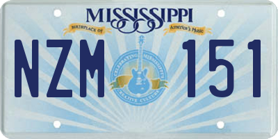 MS license plate NZM151
