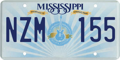 MS license plate NZM155