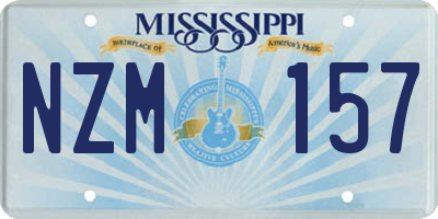 MS license plate NZM157