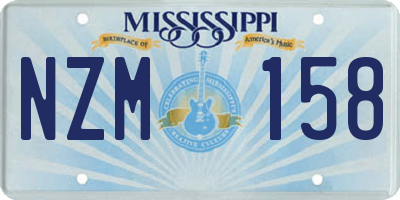 MS license plate NZM158