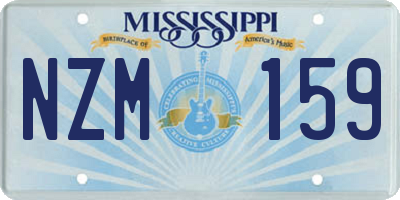 MS license plate NZM159