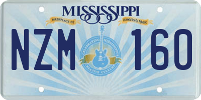 MS license plate NZM160