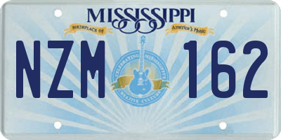 MS license plate NZM162