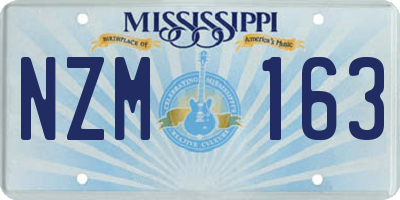 MS license plate NZM163