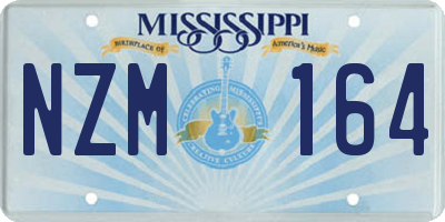 MS license plate NZM164