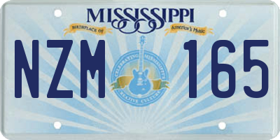 MS license plate NZM165