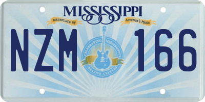 MS license plate NZM166