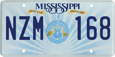 MS license plate NZM168