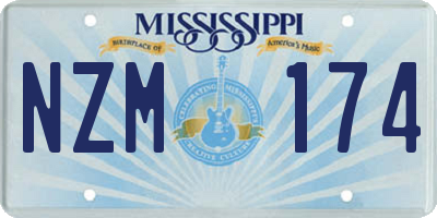 MS license plate NZM174