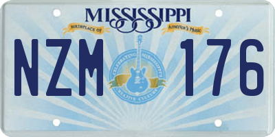 MS license plate NZM176