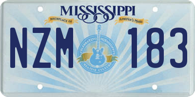 MS license plate NZM183