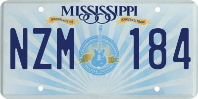 MS license plate NZM184