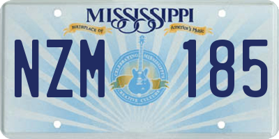 MS license plate NZM185