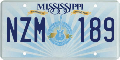MS license plate NZM189