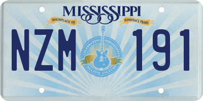 MS license plate NZM191