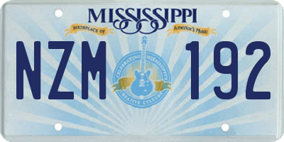 MS license plate NZM192