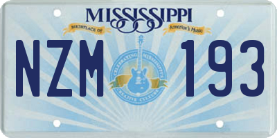 MS license plate NZM193