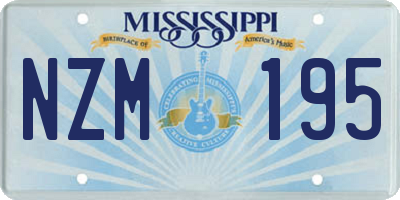 MS license plate NZM195
