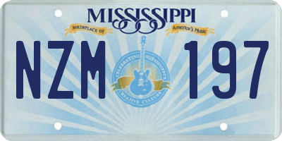 MS license plate NZM197