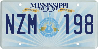 MS license plate NZM198