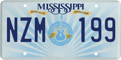 MS license plate NZM199