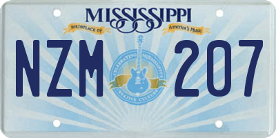 MS license plate NZM207