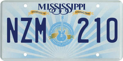 MS license plate NZM210