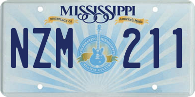 MS license plate NZM211