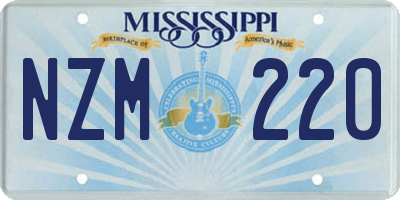 MS license plate NZM220