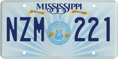 MS license plate NZM221