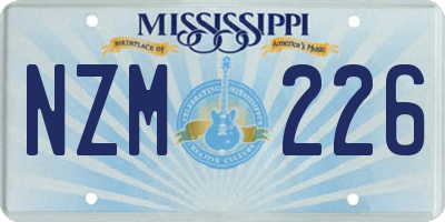 MS license plate NZM226