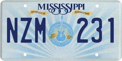 MS license plate NZM231