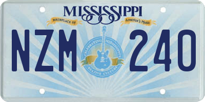 MS license plate NZM240