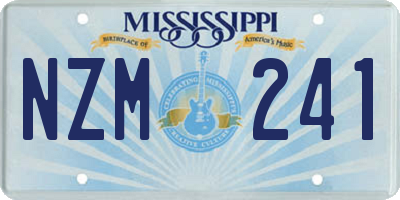MS license plate NZM241