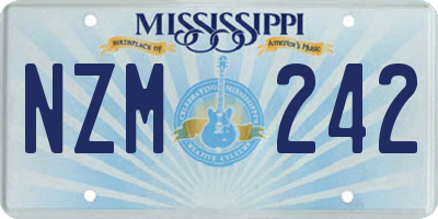 MS license plate NZM242